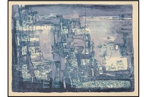 Vieira Da Silva, Litografia sobre papel Japão 8/150 51x65,5 cm, Atlântida 1974                                      
